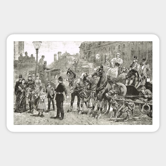 Victorian Style Congestion in London Sticker by artfromthepast